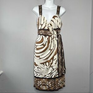 Diane Von Furstenberg SILK Brown and White Dress
